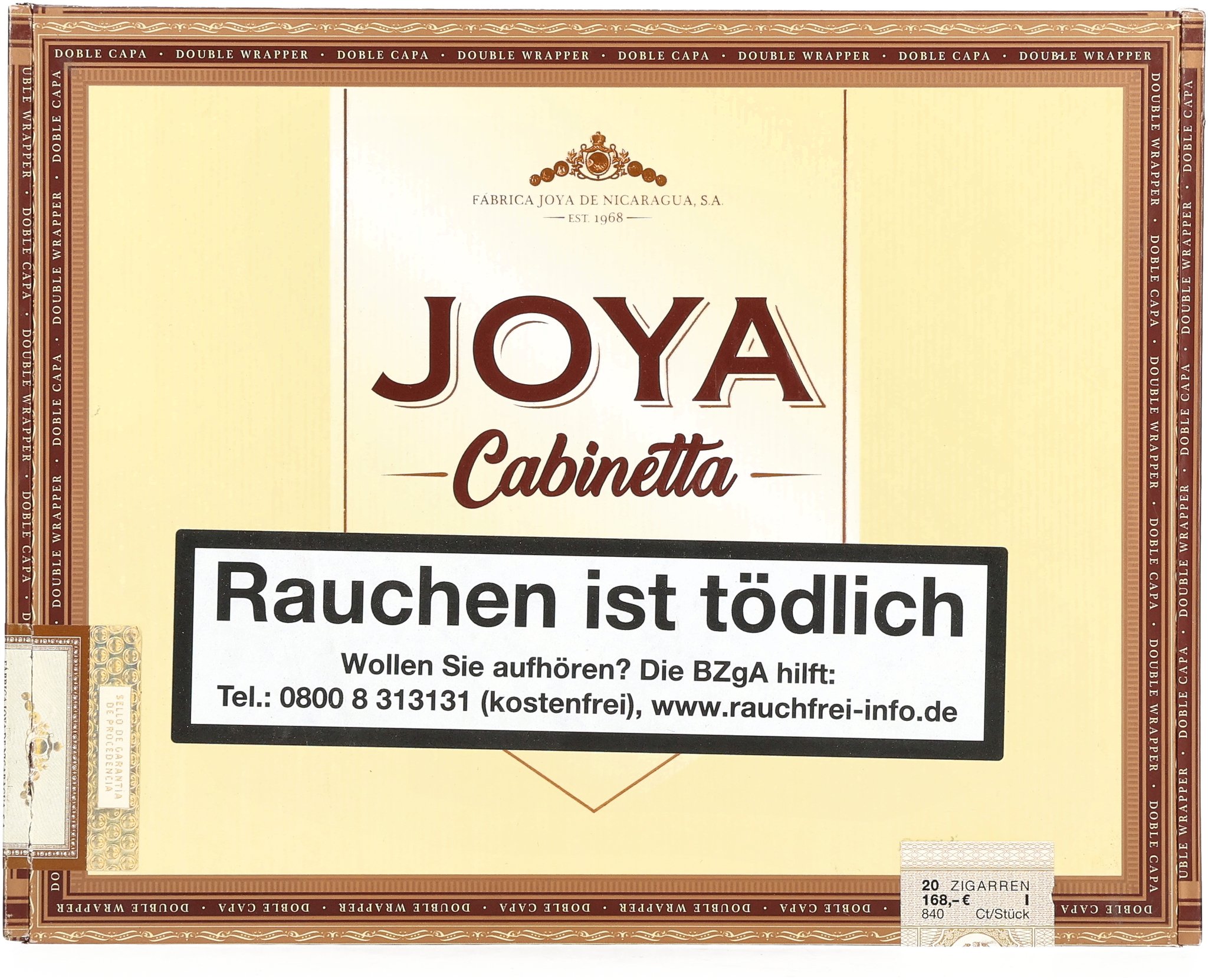Joya de Nicaragua Cabinetta Toro_Kiste Frontal