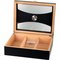 Classic Zigarrenhumidor schwarz mit Deckel mit Glaseinsatz (562172) offen