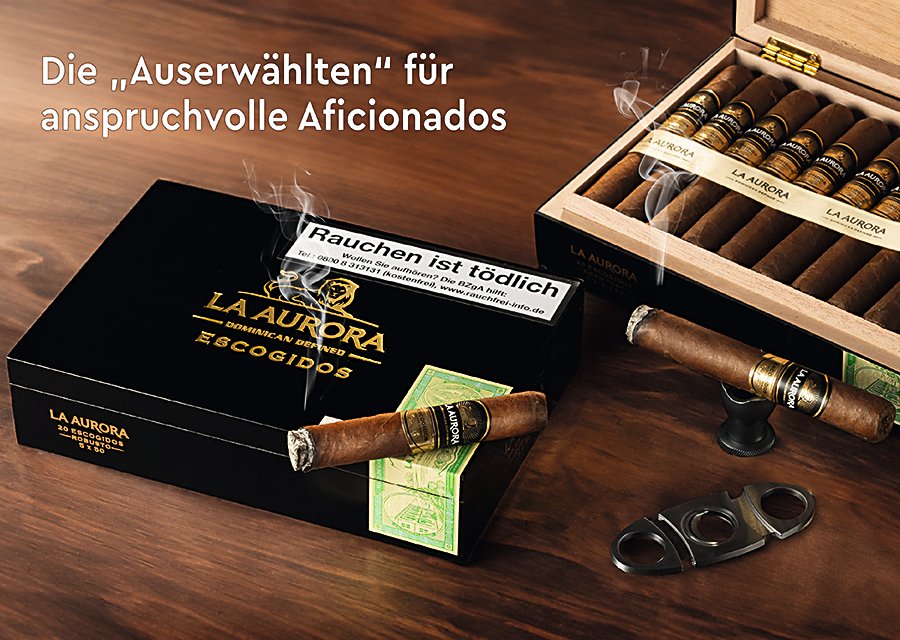 La Aurora Escogidos Zigarre brennt offene Kisten