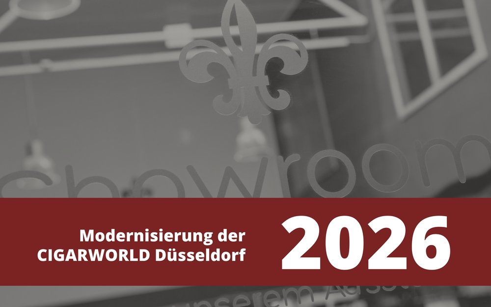 Modernisierung und Neuausrichtung der CIGARWORLD Düsseldorf im Jahr 2026.
