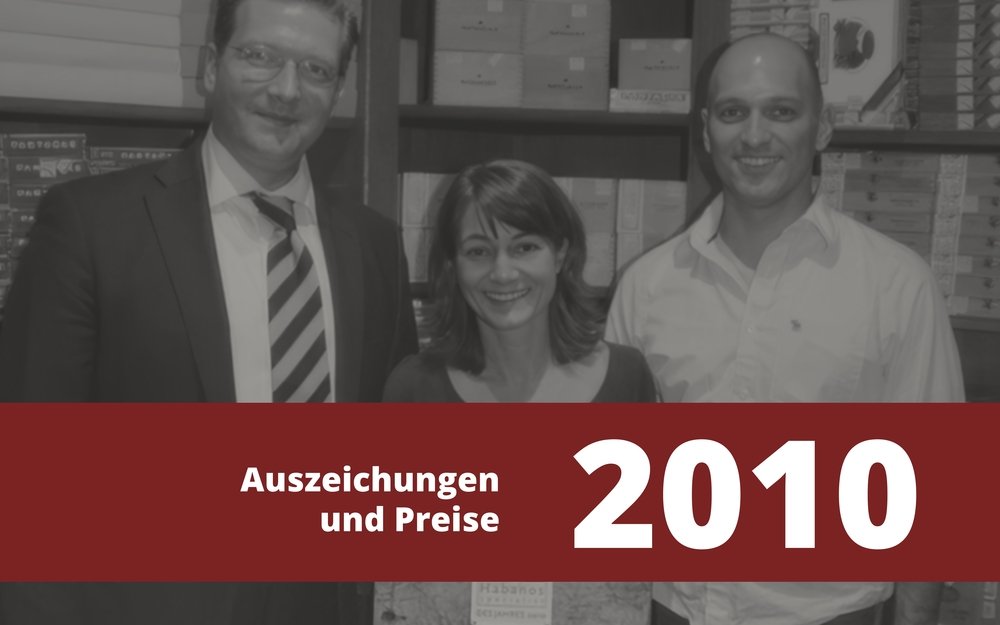 Erste Auszeichnungen und Preise für CIGARWORLD.de und die CIGARWORLD Düsseldorf im Jahr 2010.