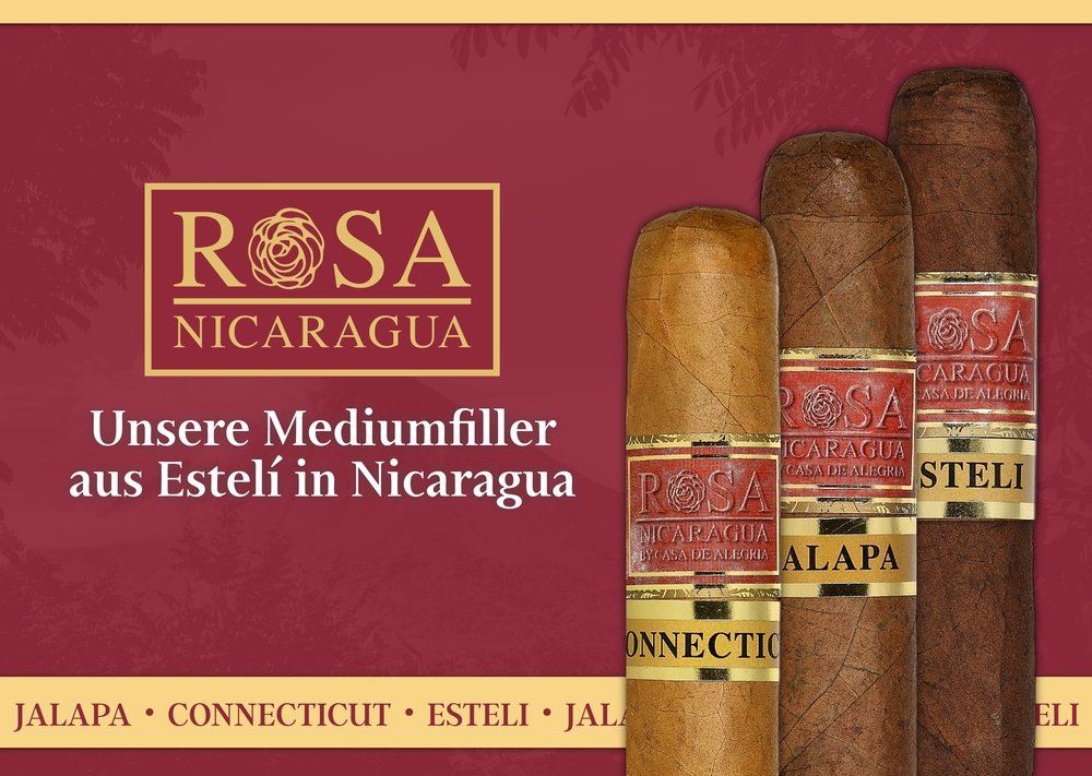 Rosa Nicaragua Zigarren mit neuen Deckblättern aus Jalapa und Connecticut