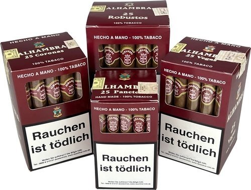 Verschiedene Kisten der Tabacalera Alhambra